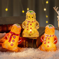 Glowing Christmas Gingerbread Man Snowman Ornament